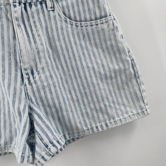 FAHERTY Topsail Shorts Size 28 Denim Jean Stripes Faded Cotton Blend Indigo Dyed - Picture 8 of 14
